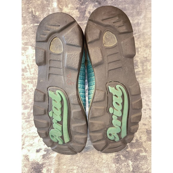 8.5 B Women's ARIAT Fatbaby Western Cowboy Boots Teal Faux Crocodile Embossed - Picture 5 of 6